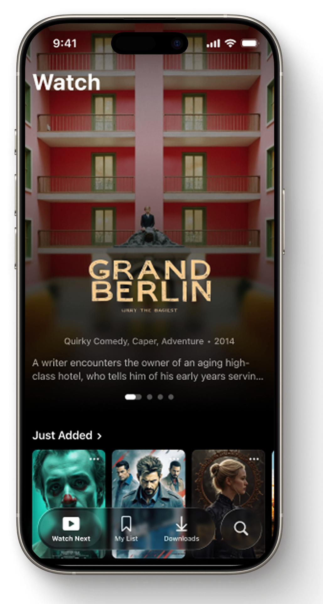 IPTV+ media player app interface on a smartphone